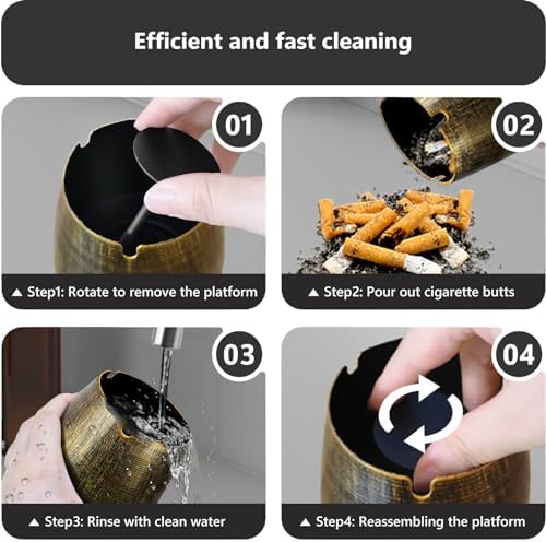 Roygra Outdoor Ashtray Windproof Smokeless with Lid