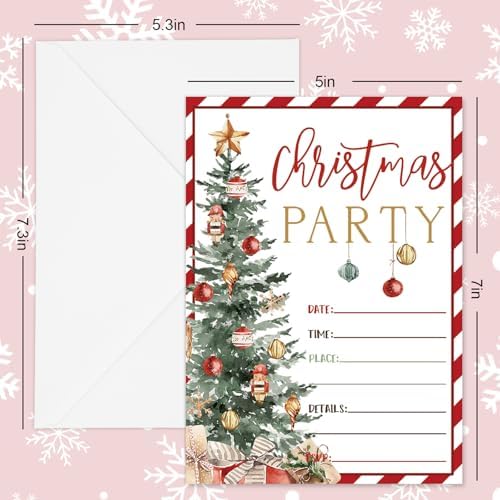 Whaline 25 Set Christmas Invitations with Envelopes and Stickers