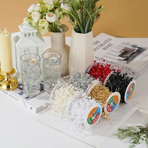 13 Feet Gold Pearl String Spool for Floating Candles and Vase Fillers