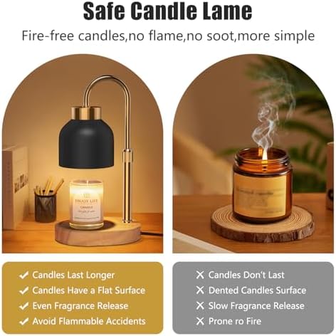 Candle Warmer Lamp with Dimmer and Adjustable Height
