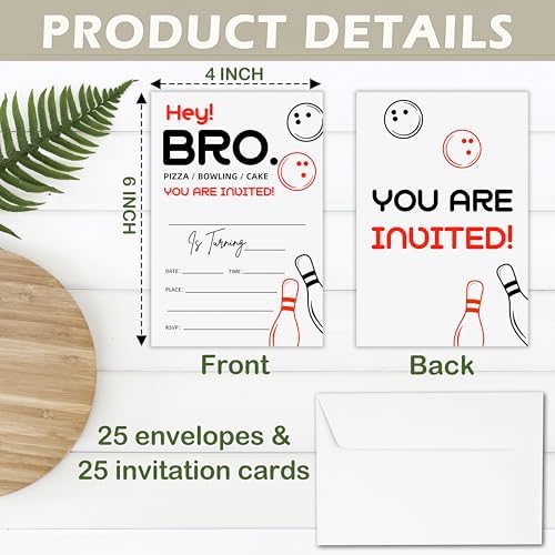 Bro Birthday Invitations with Envelopes