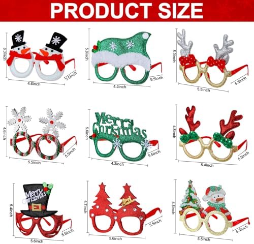 Vinsot 48 Piece Christmas Glasses Bulk Decor Set
