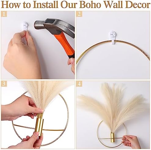 Wesiti 2 Piece Boho Pampas Wall Decor Set