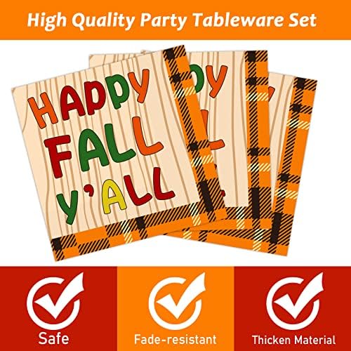 Chiazllta 96 Pcs Fall Tableware Set for Thanksgiving Party