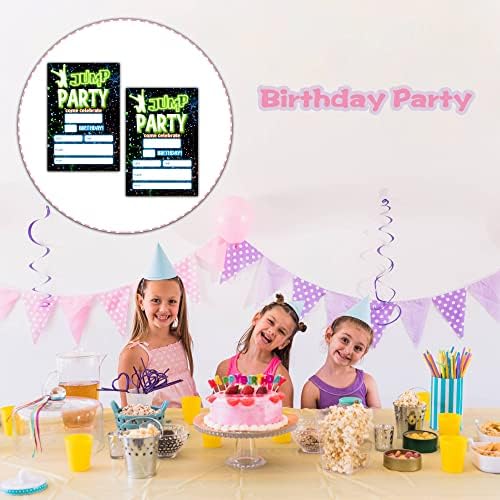 Tiofuno Glow Jump Birthday Invitations 4x6