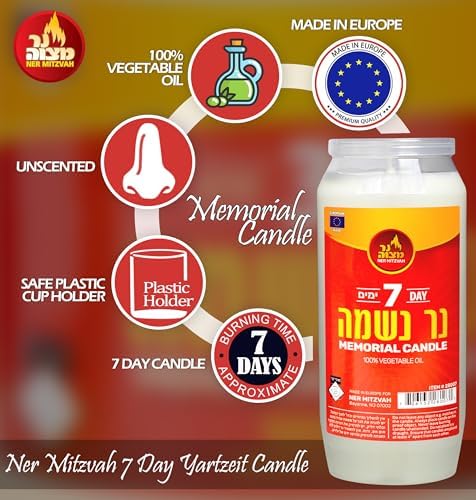 7 Day Yartzeit Candle - 3 Pack Kosher Jar Candles