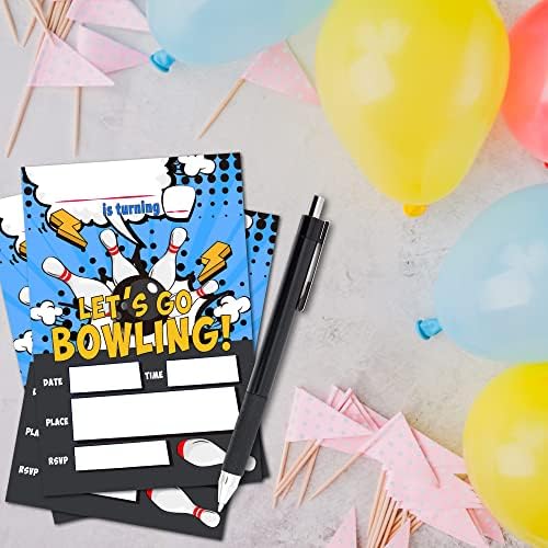 ZIIUFRN Bowling Birthday Invitations 4x6 20 Sets
