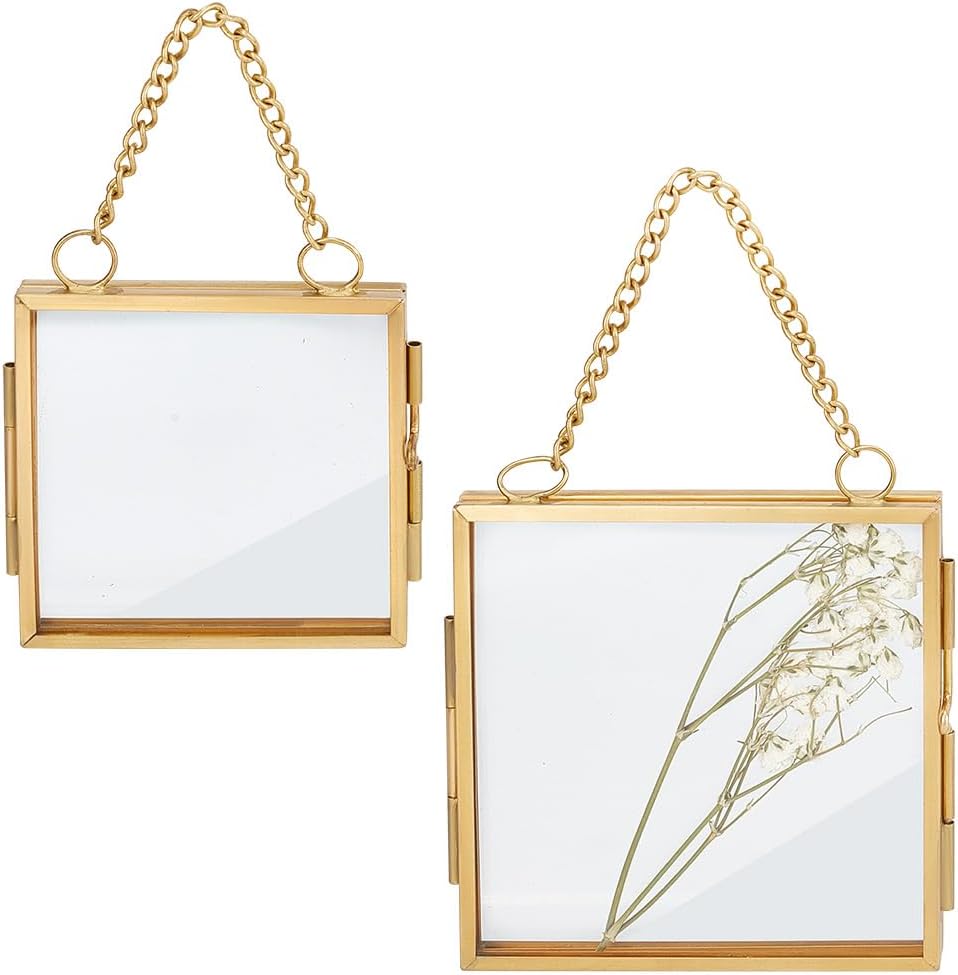 OLYCRAFT 2pcs Wall Hanging Photo Frames with Chain