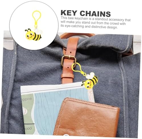 24pcs Cute Bee Keychains for Backpack and Party Favors