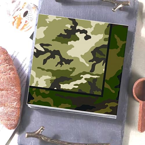 50 Piece Camouflage Napkins for Military Themed Parties