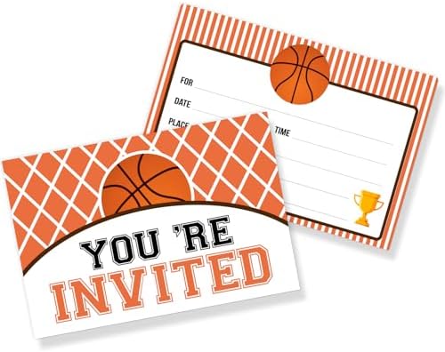 WeBenison Basketball Theme Invitation Cards - 30 Set