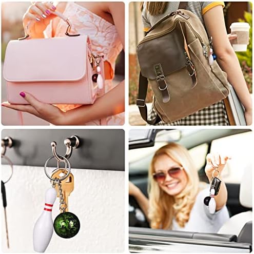 Homoyoyo 10PCS Mini Bowling Ball Keychain Set