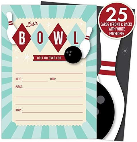 Koko Paper Co Bowling Themed Invitations Set of 25