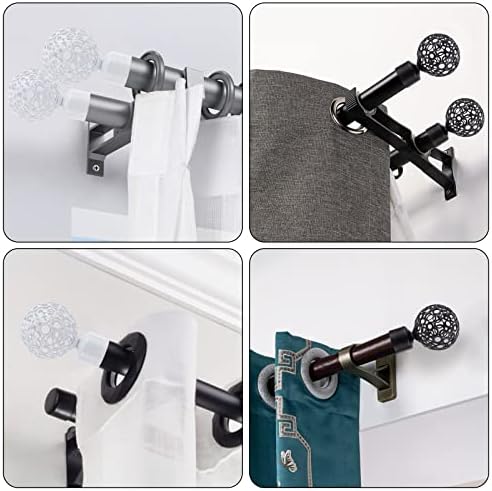 GORGECRAFT 2PCS Black Round Curtain Rod Finials