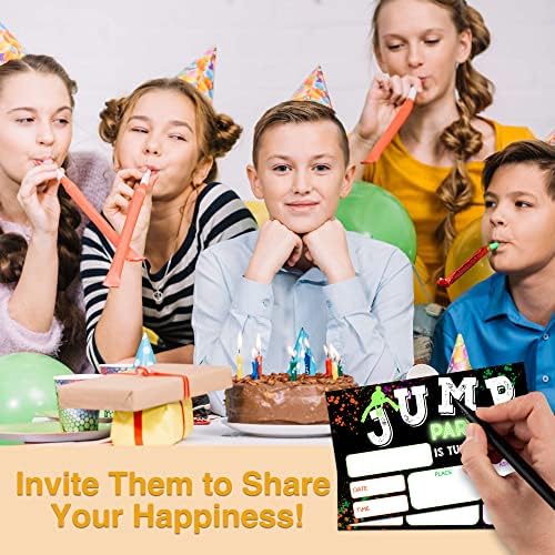 YSTEP 20 Birthday Invites with Envelopes 4x6 Trampoline Bounce House Party