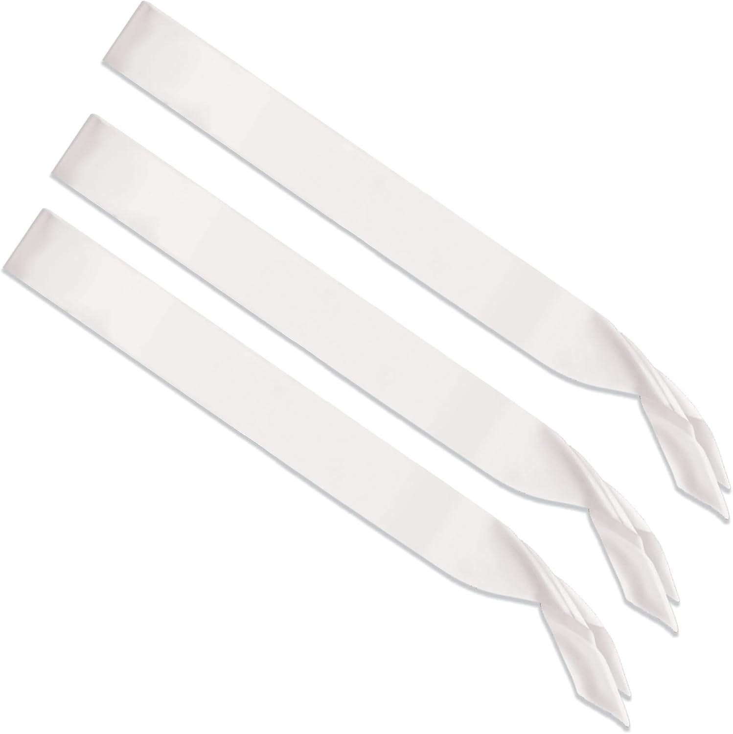 Beistle White Satin Sashes 3-Piece Set for Events