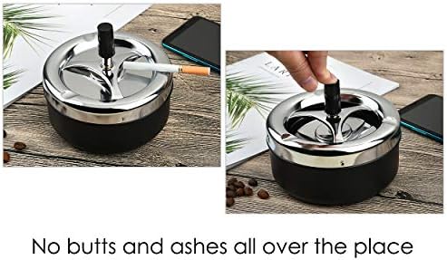 Round Push Down Ashtray with Spinning Tray