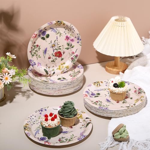 Hushee 200 Piece 9 Inch Wild Flower Paper Plates