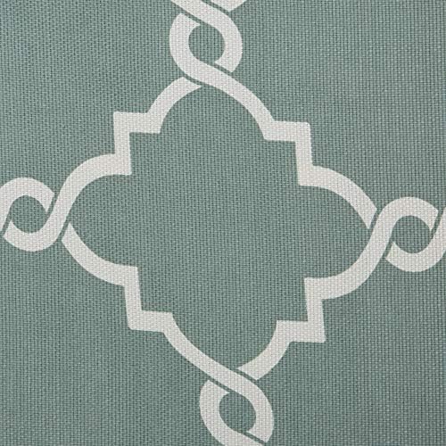 Madison Park Saratoga Fretwork Print Valance Swags 50x18 Seafoam White