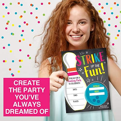 Hadley Designs 25 Bowling Birthday Invitations
