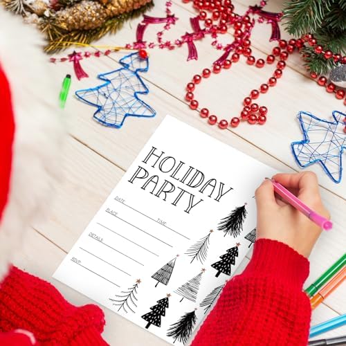 Whaline Christmas Invitations 20-Pack with Envelopes and Stickers