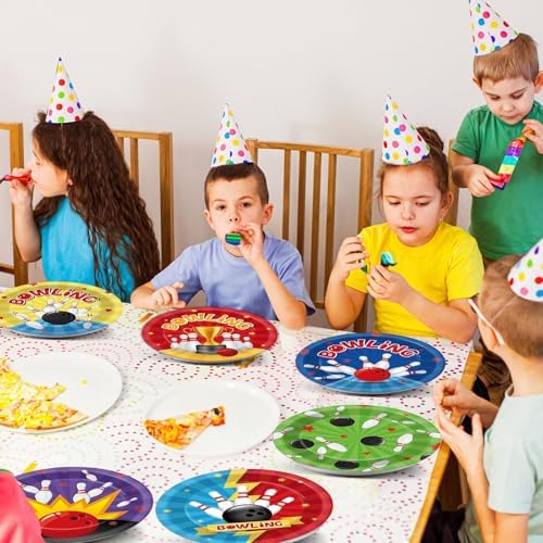 60Pcs Bowling-Themed 7 Inch Paper Plates for Party