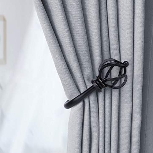 KAMANINA Black Twisted Cage Curtain Holdbacks Small 2 Pack
