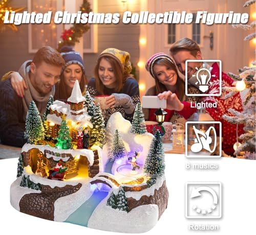 Animated Christmas Village Houses with Music and Lights