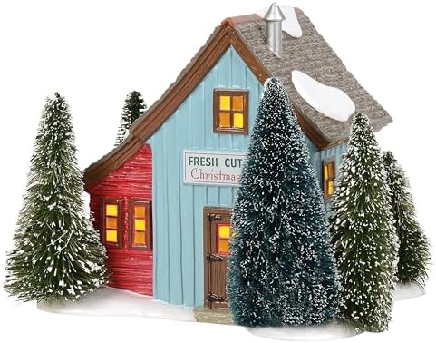 Department 56 Original Snow Village Farms Tree Lot Lit Building 63 Inch