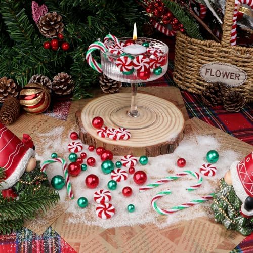 Larber Christmas Vase Filler Set with Floating Candles