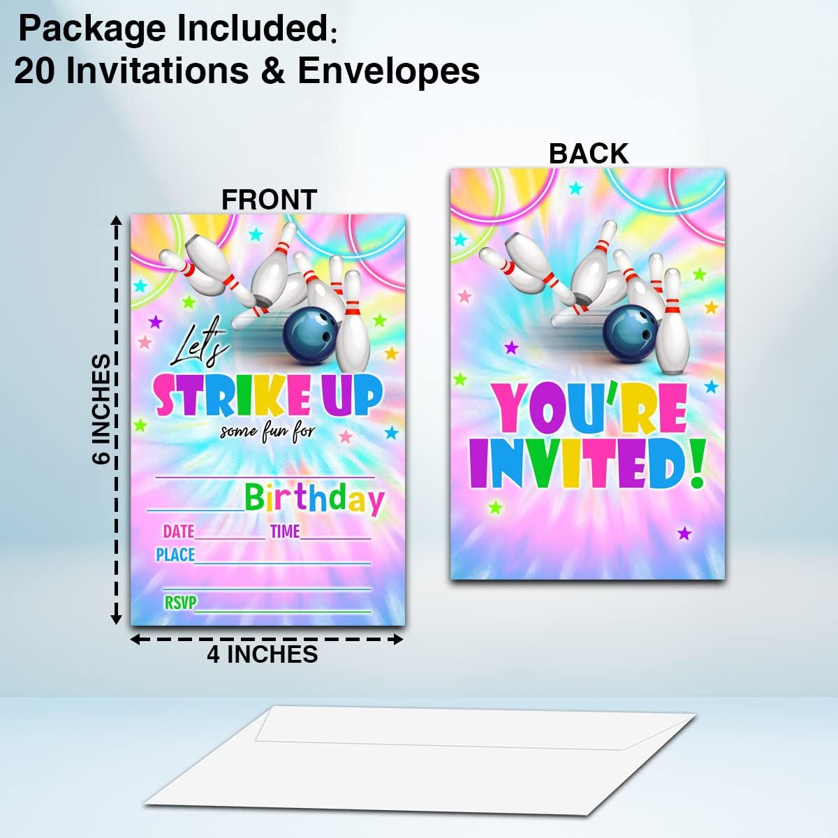 NYCTUG Neon Bowling Party Invitation Set