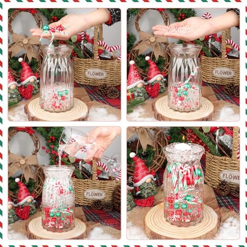 Larber Christmas Vase Filler Set with Floating Candles
