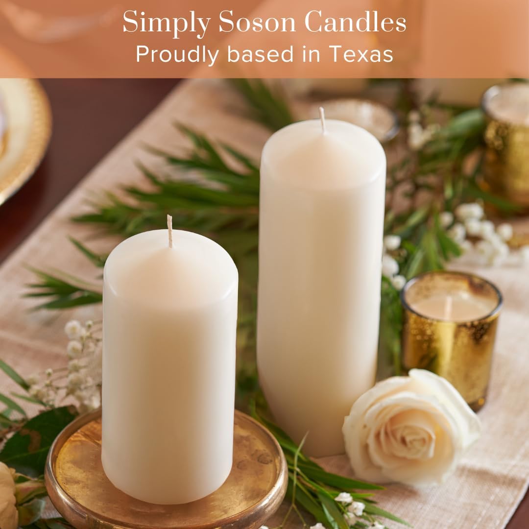 Simply Soson Ivory Pillar Candles Set of 6