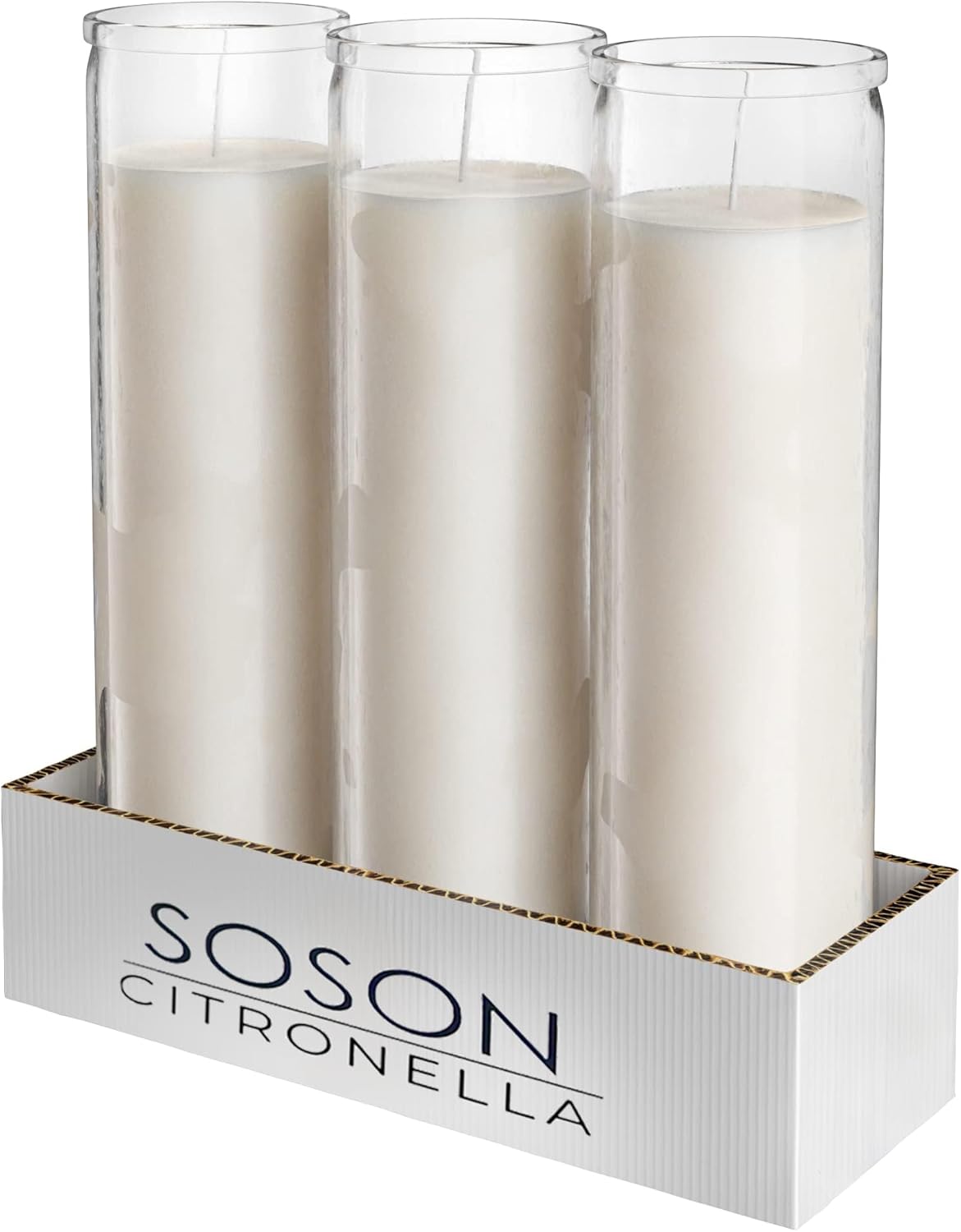 Simply Soson Citronella Candles - 3 Pack Ivory Jar 2x8 Inch