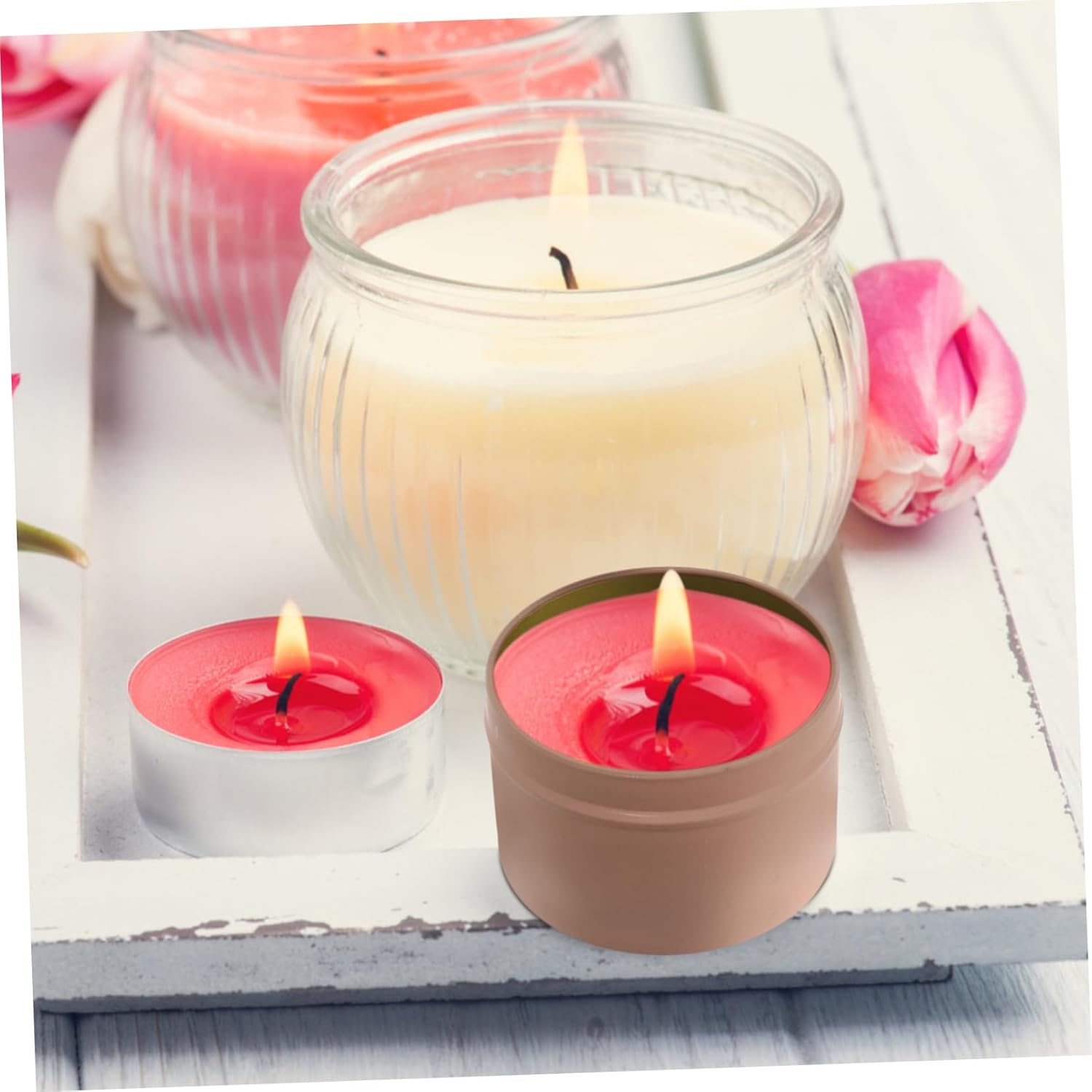 12pcs Metal Candle Tins with Lids Storage Containers for Candle Making