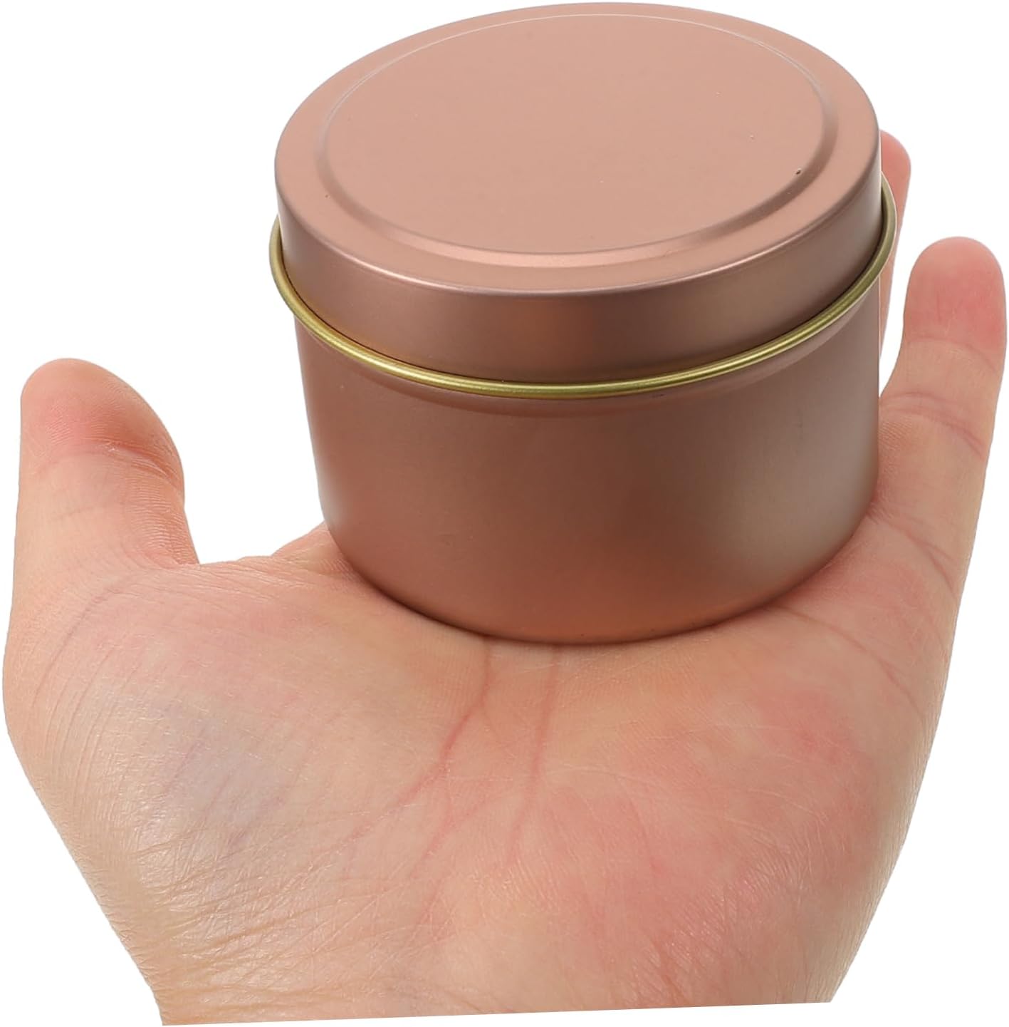 Zerodeko 12pcs Rose Gold Candle Tins with Lids for DIY Crafting