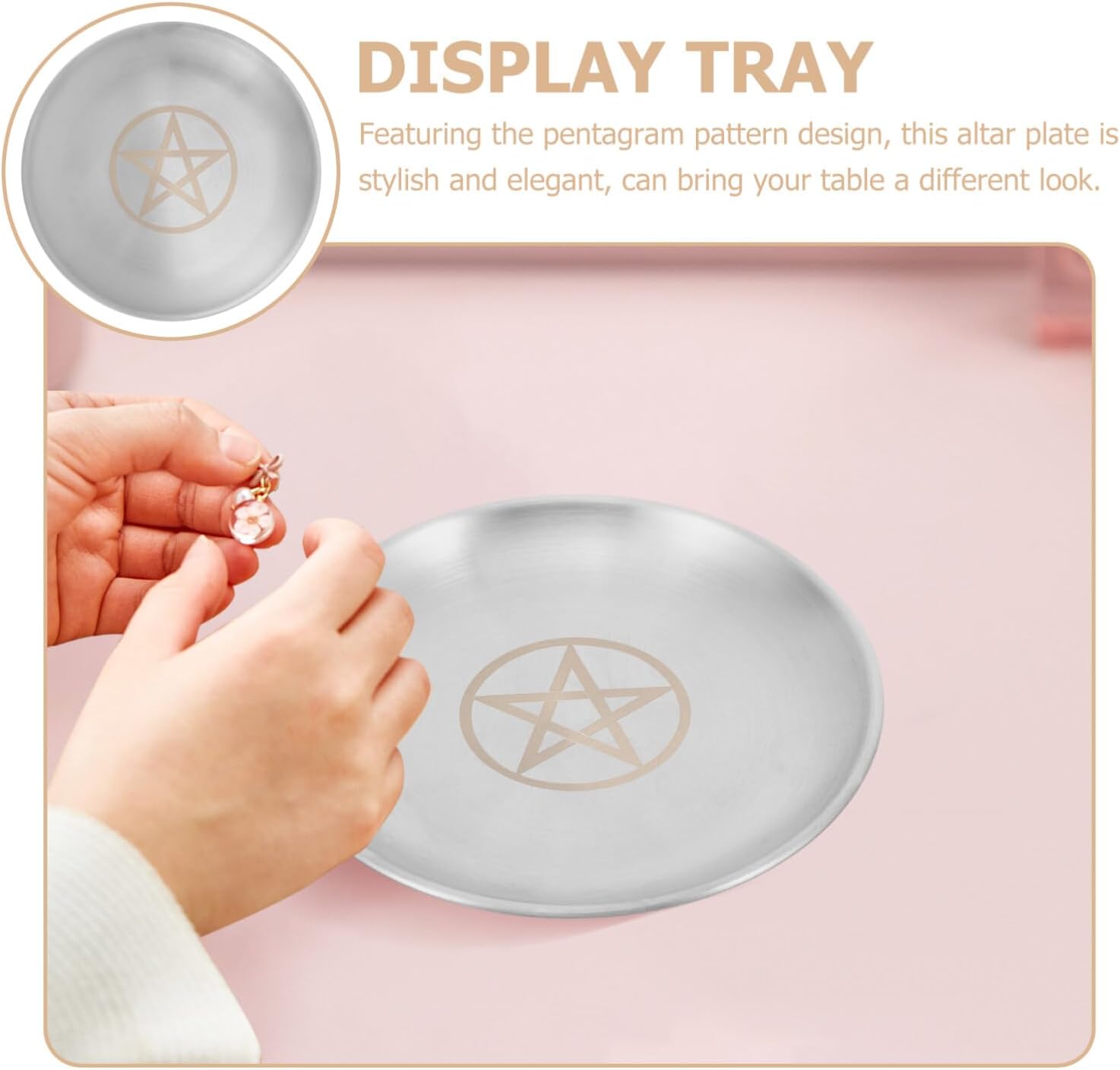 IMIKEYA Pentagram Altar Ritual Plate Dish