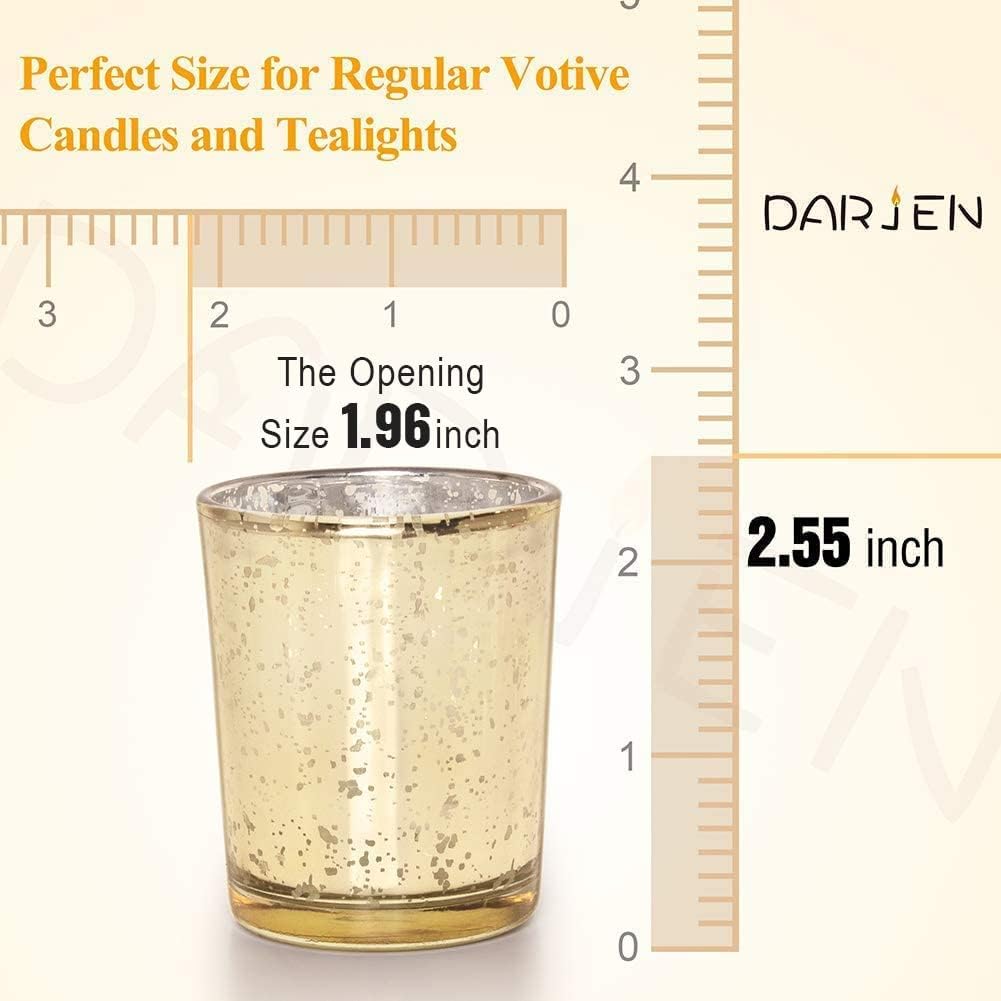 Gold Tea Light Candles Holders for Wedding Centerpieces 24Pcs