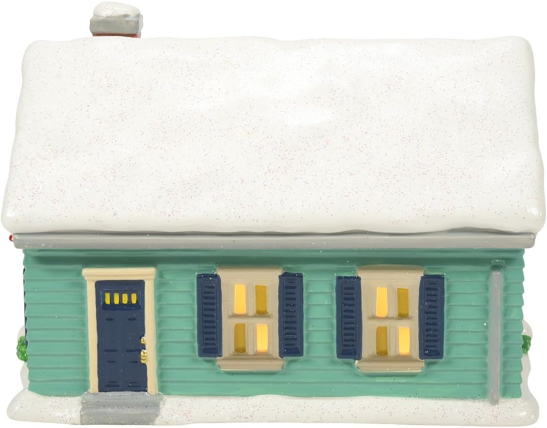Department 56 Peanuts Village Blue House on James Street Lit Building 65 Inch