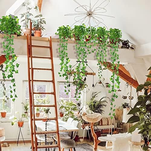 CQURE 12 Pack 84 Ft Artificial Ivy Garland