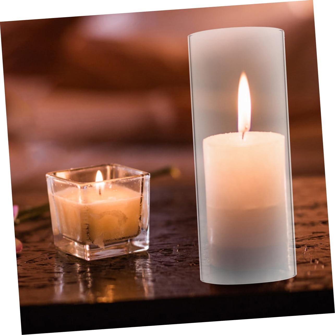 Elegant Transparent Glass Candle Shade for Tealight Holders