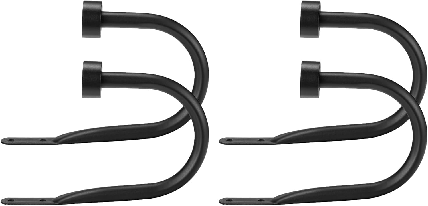 Premium Curtain Holdback Set of 4 Matte Black Rust-Proof
