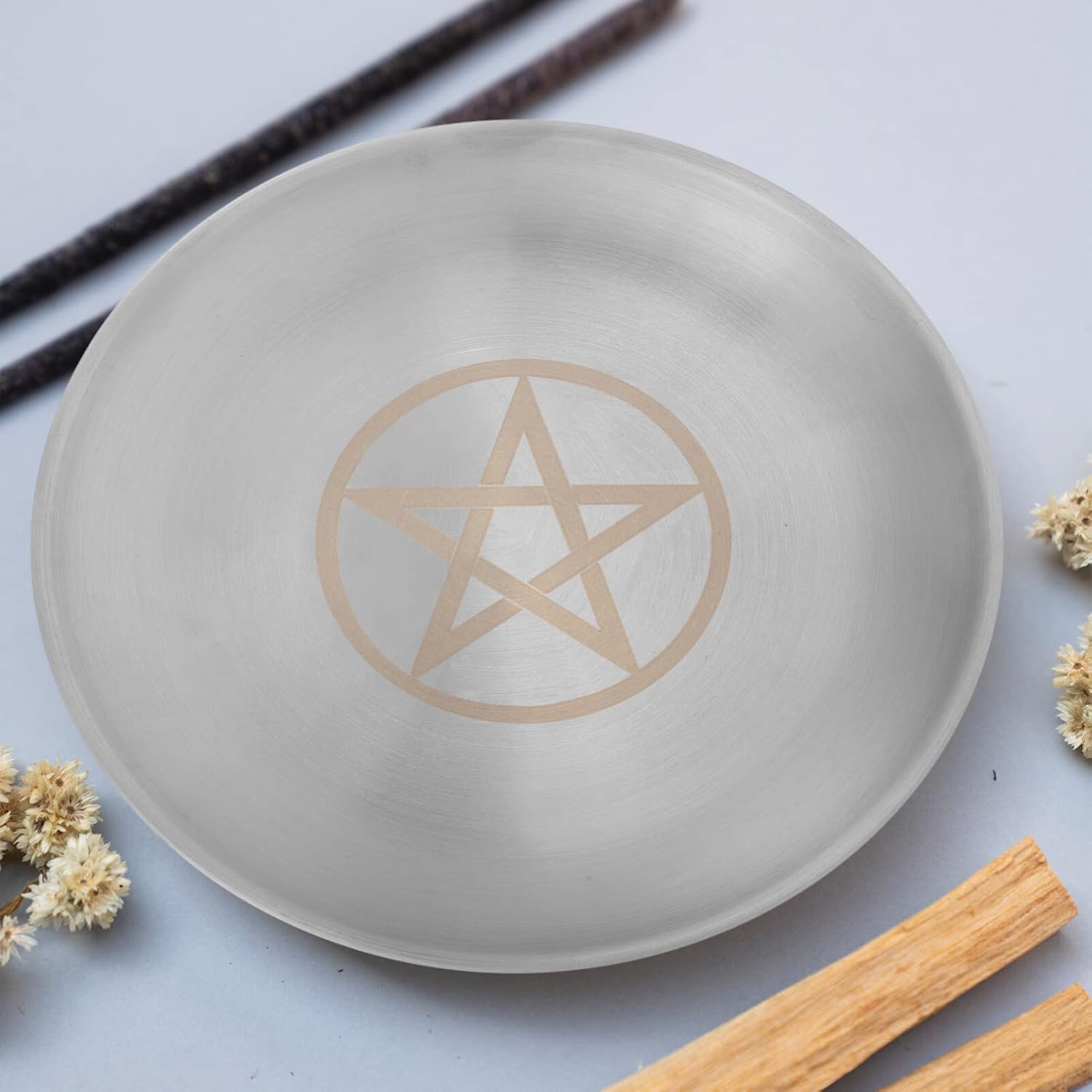 IMIKEYA Pentagram Altar Ritual Plate Dish