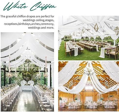 10 Panels White Ceiling Drapes Wedding Arch Decor