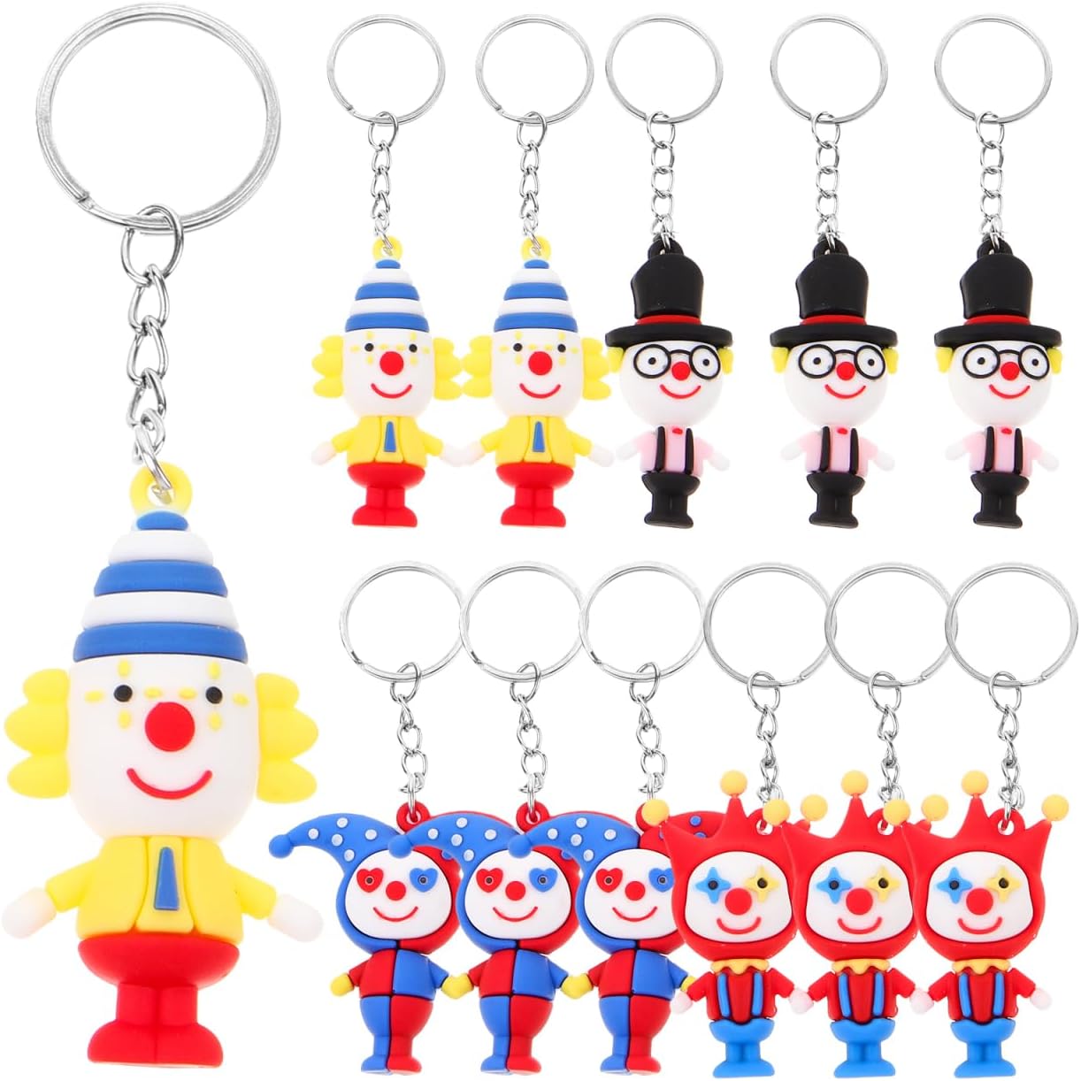 Operitacx 12 Pack Clown Keychain Pendants