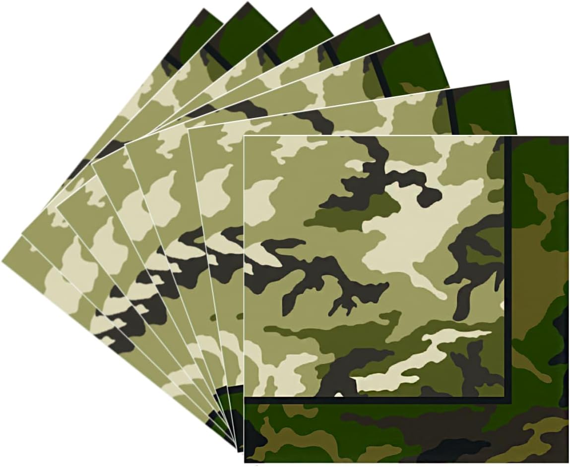 50 Piece Camouflage Napkins for Military Themed Parties