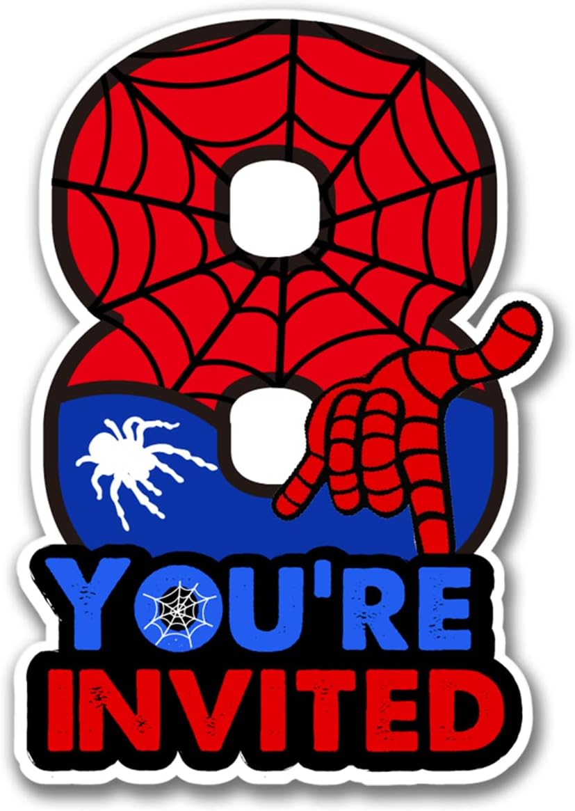 Superhero Birthday Invitations with Envelopes 20 Pack