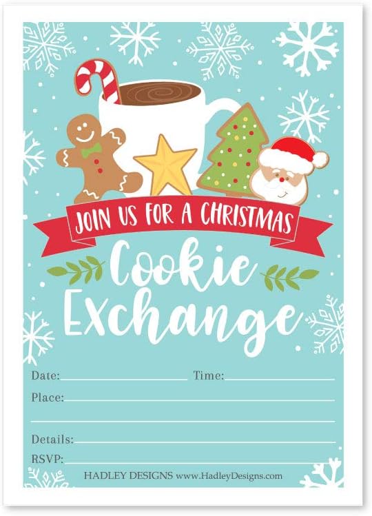 Hadley Designs 25 Cookie Exchange Party Invitations