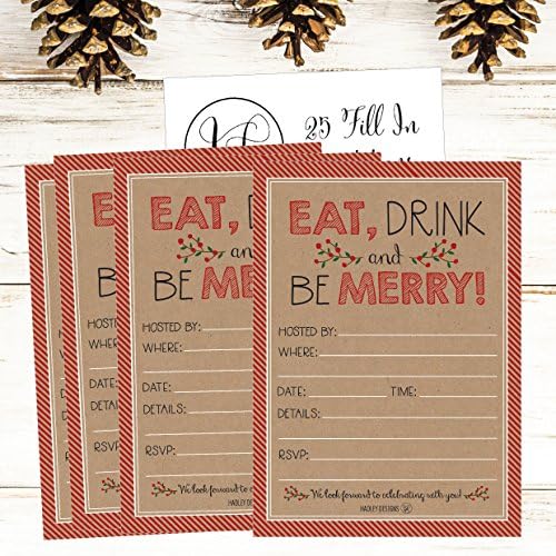 Hadley Designs Rustic Holiday Party Invitations