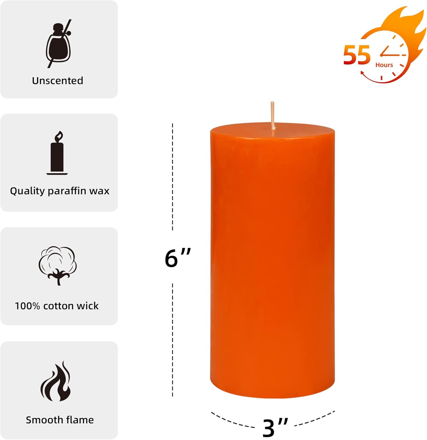 Zest Candle 6 Inch Orange Pillar Candle